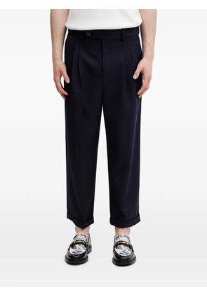Drôle De Monsieur pleated turned-up trousers - Blue