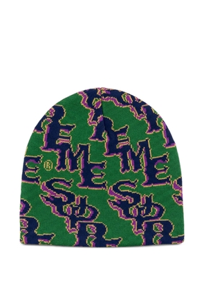 Supreme Slanted Gothic outline beanie - Green