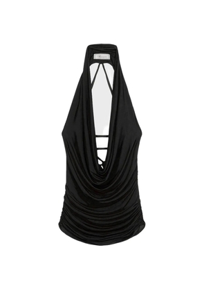 Blumarine V-neck ruched top - Black