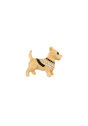 Susan Caplan Vintage swarovski dog brooch - Gold
