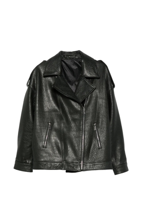ADRIANNA FERETTI leather biker jacket - Black