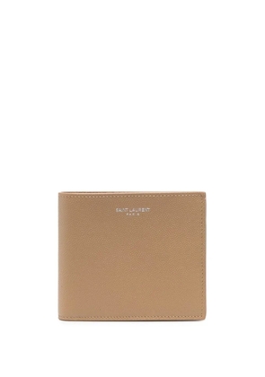 Saint Laurent logo-stamp wallet - Neutrals