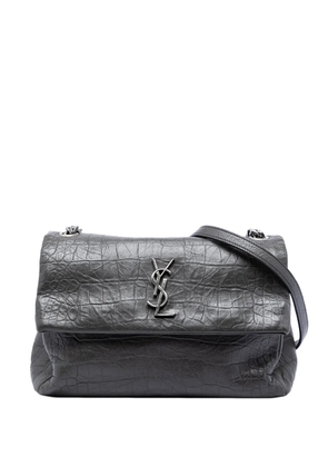 Saint Laurent Pre-Owned 2016 Medium Croc Embossed Calfskin Monogram West Hollywood crossbody bag - Grey