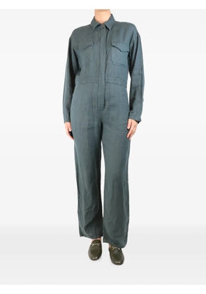 Rivet Utility zip-up flap-pocket jumpsuit - Green