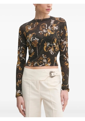 Versace Jeans Couture Barocco-pattern lurex jumper - Black