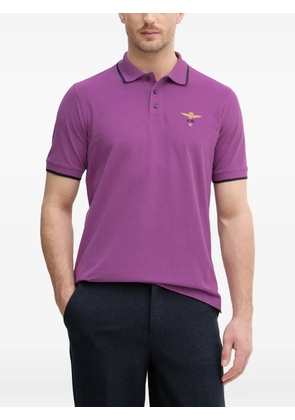 Aeronautica Militare eagle-embroidered polo shirt - Purple