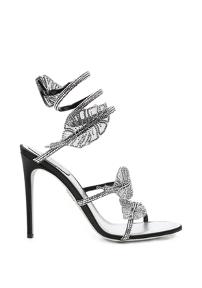 René Caovilla Leaf crystal-embellished heeled sandals - Silver