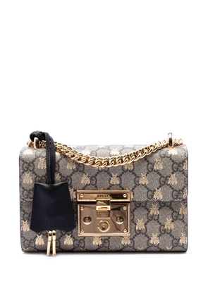 Gucci Pre-Owned 2016-2026 Small GG Supreme Bee Padlock crossbody bag - Black