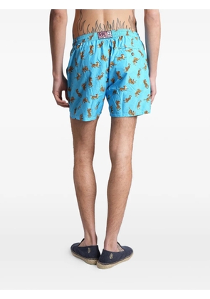 MC2 Saint Barth Lighting tiger-print drawstring swim shorts - Blue