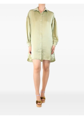 Olivia von Halle puff-sleeve shirt mini dress - Green