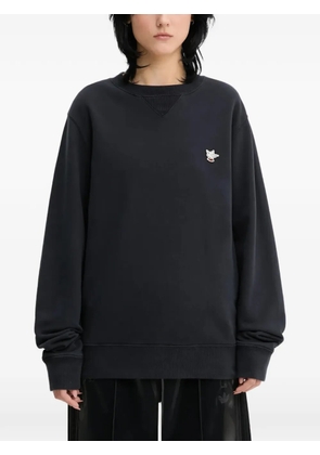 CAFÉ KITSUNÉ fox-appliqué sweatshirt - Black