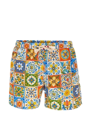 MC2 Saint Barth majolica-print swim shorts - White