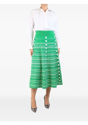 Molli intarsia-knit midi skirt - Green