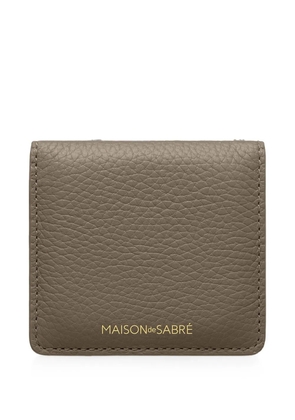 MAISON de SABRÉ pebbled leather compact mirror - Green