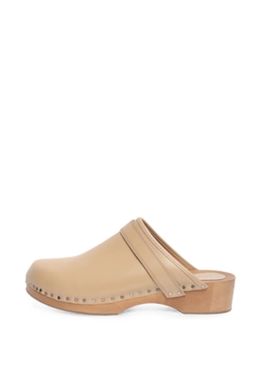 Isabel Marant Vintage studded leather clogs - Neutrals