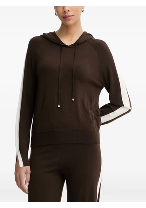 FROM FUTURE side-stripe drawstring hoodie - Brown