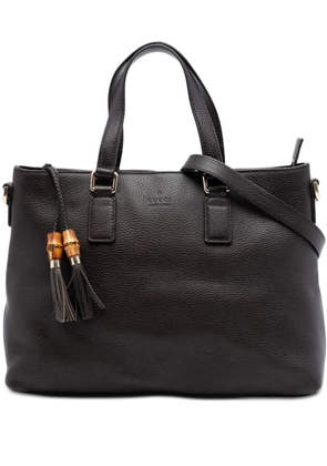 Gucci Pre-Owned 2016-2026 Leather Bamboo Tassel satchel - Brown