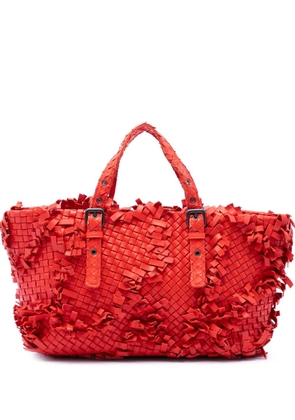 Bottega Veneta Pre-Owned 2011 Nappa Intrecciato Patchwork Lido Fringe tote bag - Orange