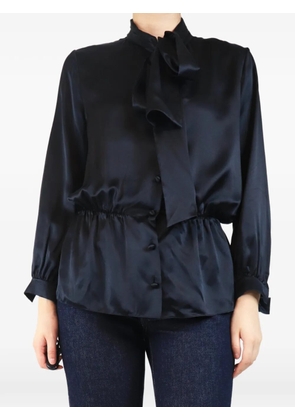 Balenciaga Pre-Owned tie-neck elasticated-waist blouse - Blue