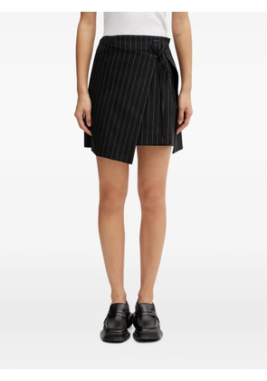 Sportmax pinstripe-pattern wrap mini skirt - Black