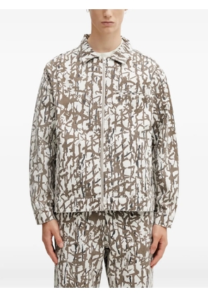 Gramicci abstract-print zip-up jacket - White