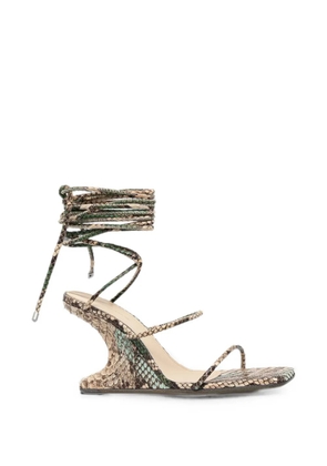 Rick Owens Lilies Cantilever snakeskin-effect tie-fastening sandals - Neutrals