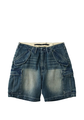 UNIVERSAL OVERALL faded-effect cargo shorts - Blue