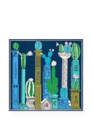 Inoui Editions Inoui cactus-print scarf - Blue