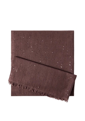 Brunello Cucinelli cashmere and silk diamond yarn scarf - Brown