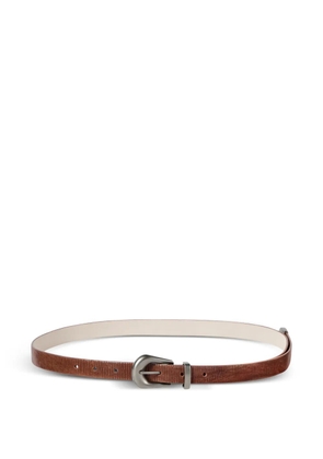 Brunello Cucinelli carved leather belt - Brown