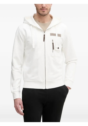 Aeronautica Militare logo-patch zip-up hoodie - White