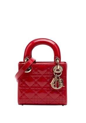 Christian Dior Pre-Owned 2015 Mini Patent Cannage Lady Dior satchel - Red
