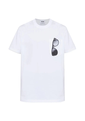 Moschino sunglasses-print chest-pocket T-shirt - White
