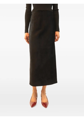 Alaïa Pre-Owned fleece midi skirt - Black