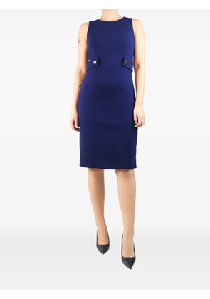 Michael Kors Vintage sleeveless buttoned-tabs midi dress - Blue