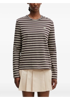 Lacoste striped long-sleeve T-shirt - Brown