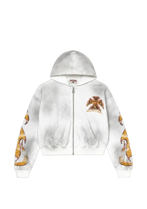 Vale Reborn Waffle zip-up hoodie - White