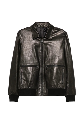 SERGIO MORETTI FIRENZE grainy-leather jacket - Black