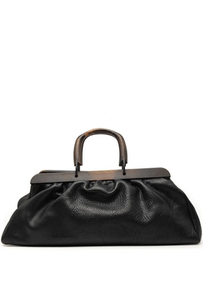 Gucci Pre-Owned 2000-2015 Calfskin Wood Frame handbag - Black