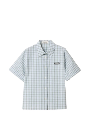 Miu Miu checked poplin shirt - White