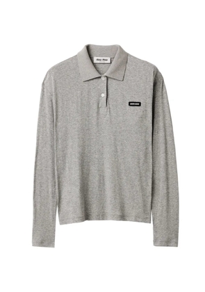 Miu Miu ribbed jersey polo shirt - Grey