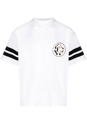 Roberto Cavalli Mirror Snake-patch piqué T-shirt - White