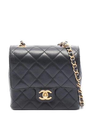 CHANEL Pre-Owned 2021s small Classic Flap diamond-quilted shoulder bag - Black