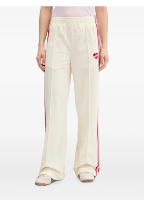 adidas Firebird heart-embroidered side-stripe track pants - Neutrals