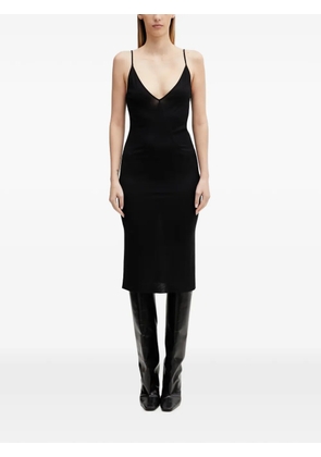 Rick Owens Lilies V-neck spaghetti-strap midi dress - Black