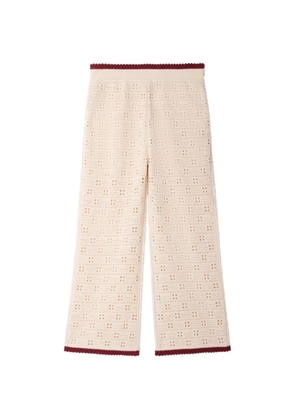 SANDRO crochet-knit trousers - White