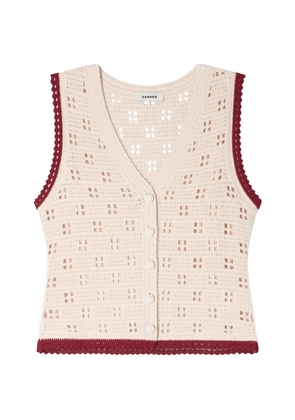 SANDRO crochet-knit vest - Neutrals