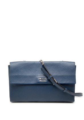 Prada Pre-Owned 2013-2026 Saffiano Leather Double Turnlock crossbody bag - Blue