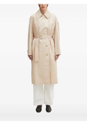 Lacoste double-breasted belted trench coat - Neutrals