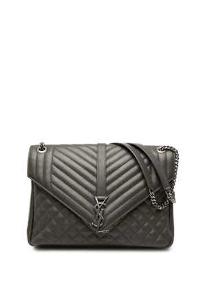 Saint Laurent Pre-Owned 2016 Large Triquilt Sheepskin Monogram College Bag shoulder bag - Grey